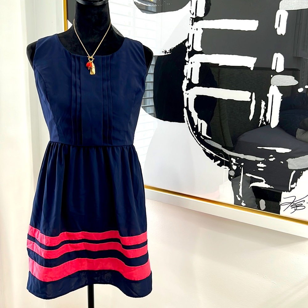 Sweet Storm Blue and Pink Dress, Size M